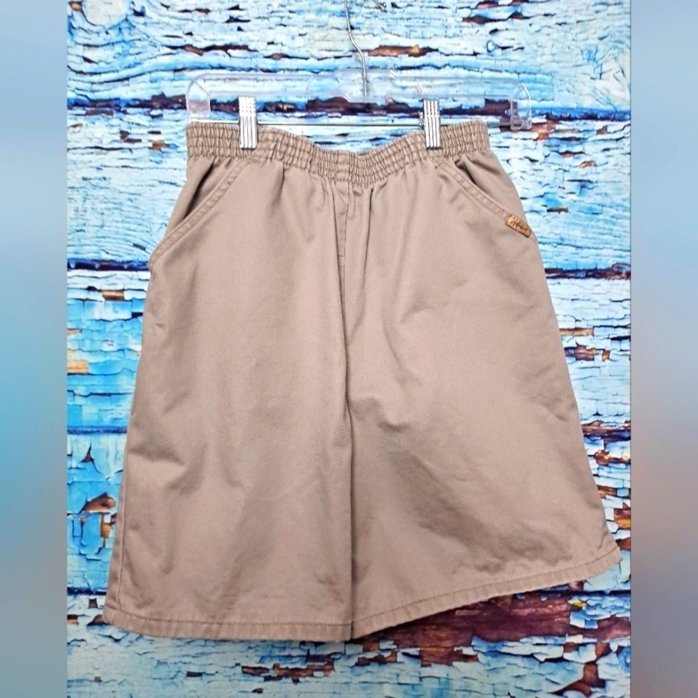 Vintage Chic shorts Khaki  pants elastic waist pull on